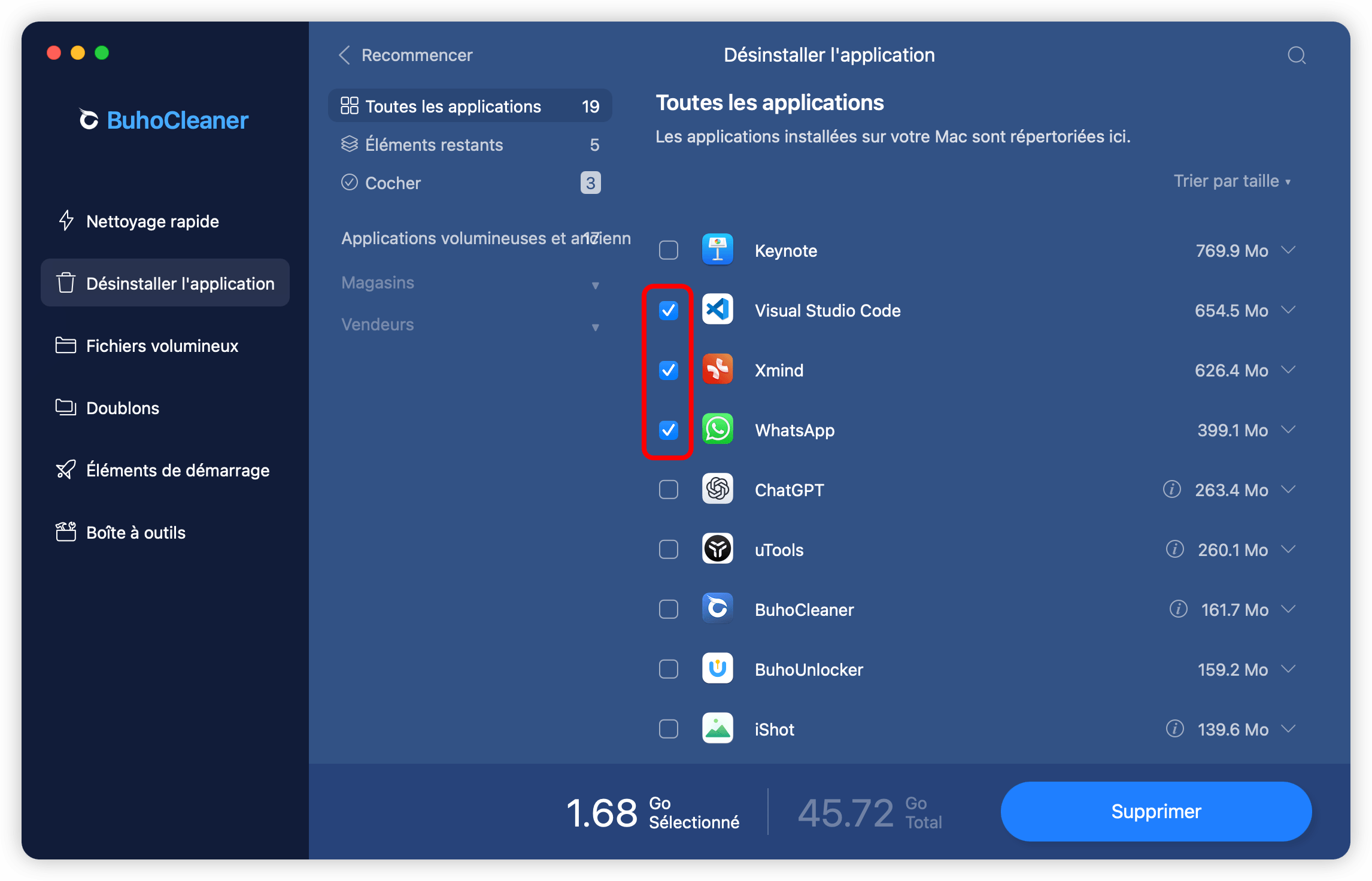 Étape 1 pour utiliser App Uninstall