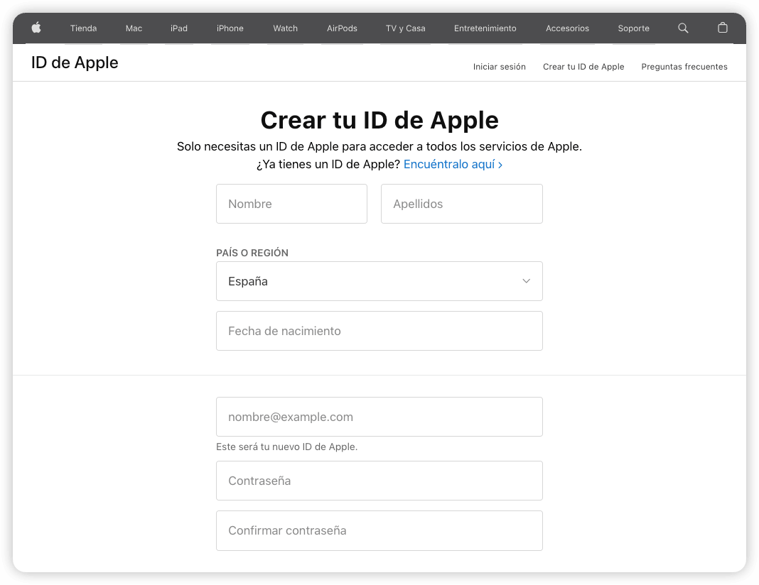 Apple ID sign up