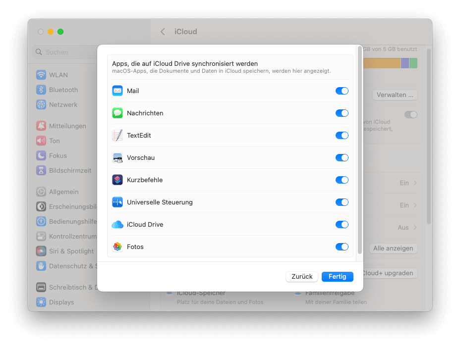 Mit iCloud Mac Daten sichern