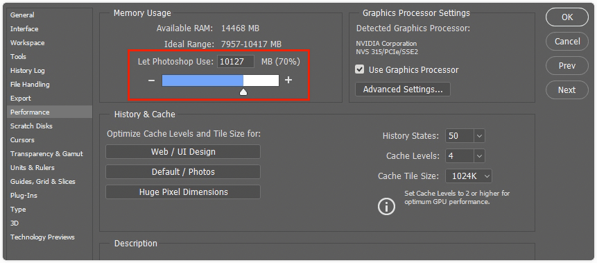 Cómo cambiar la memoria RAM para Photoshop en Mac