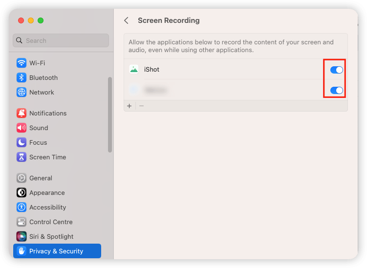 Check Apps with Screen Recording Permission