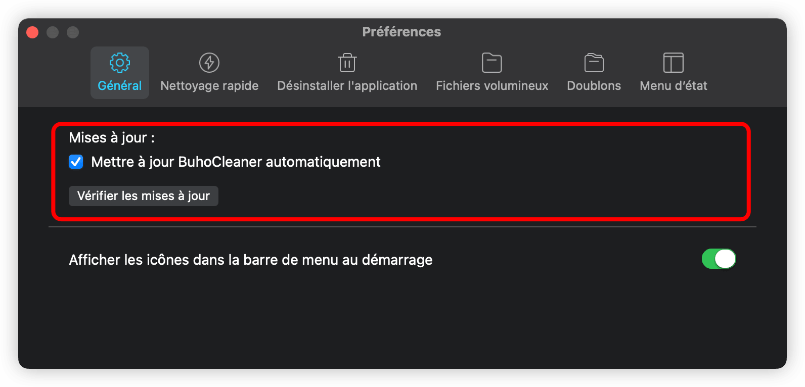 BuhoCleaner Mise à jour automatique