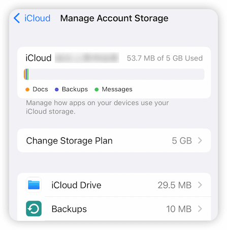 Check iCloud Storage