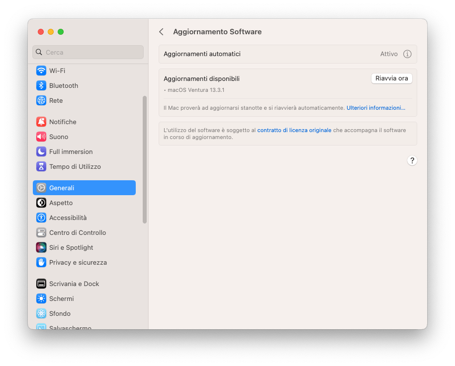 Check Softtware Update on Mac