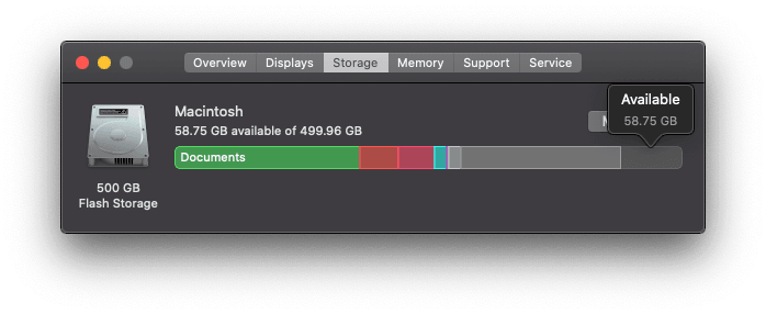 Check Storage Space on macOS Monterey
