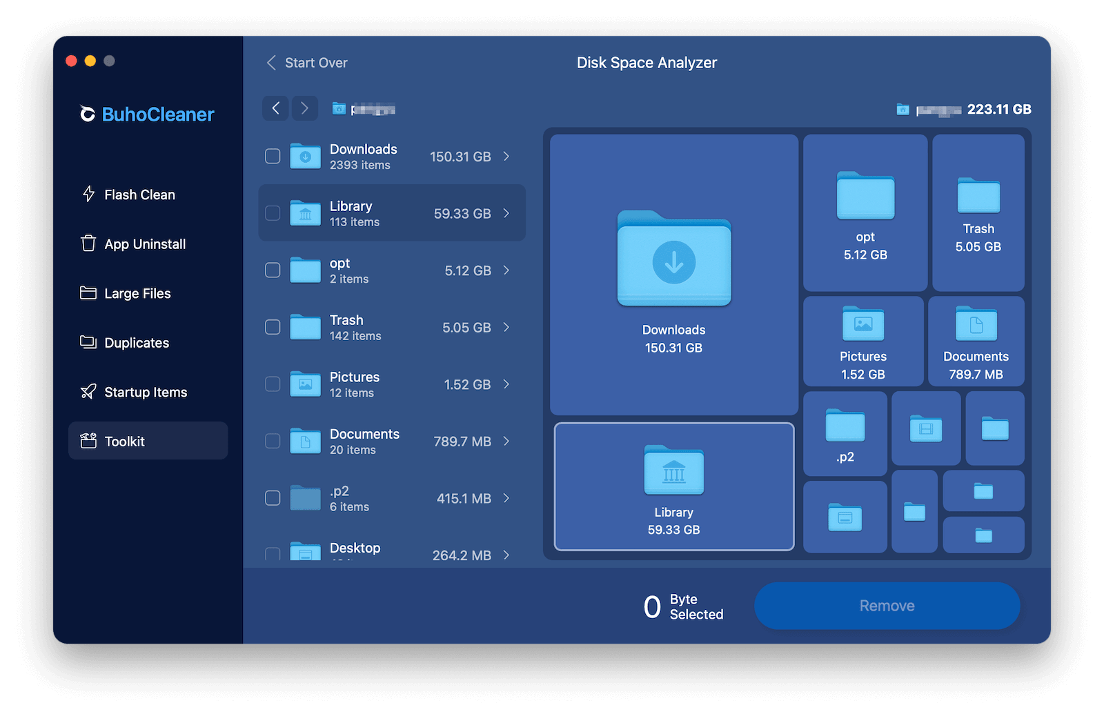 View and Clear User Library Folder on Mac Using BuhoCleaner
