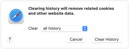 Delete Safari History and Cookies on Mac