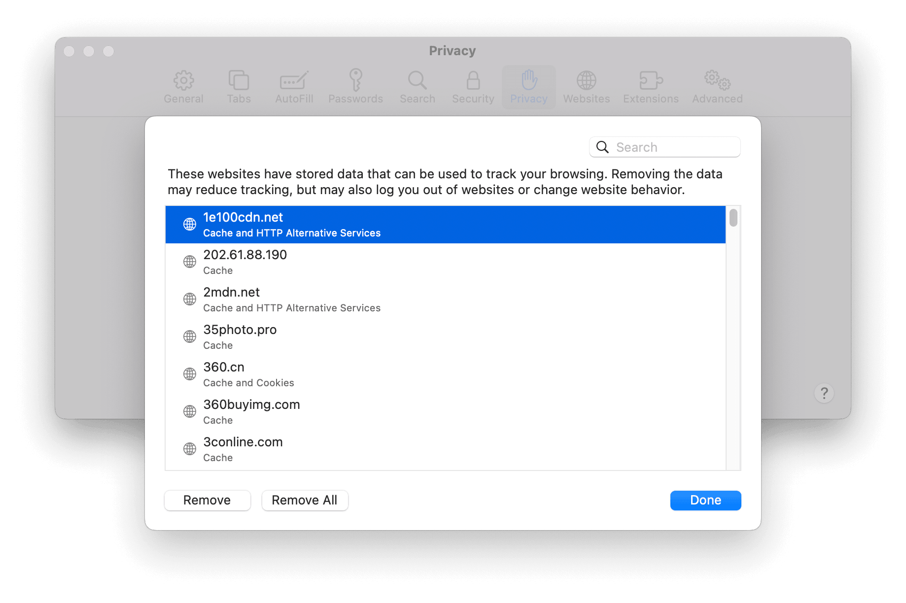 Clear Safari Cookies on Mac