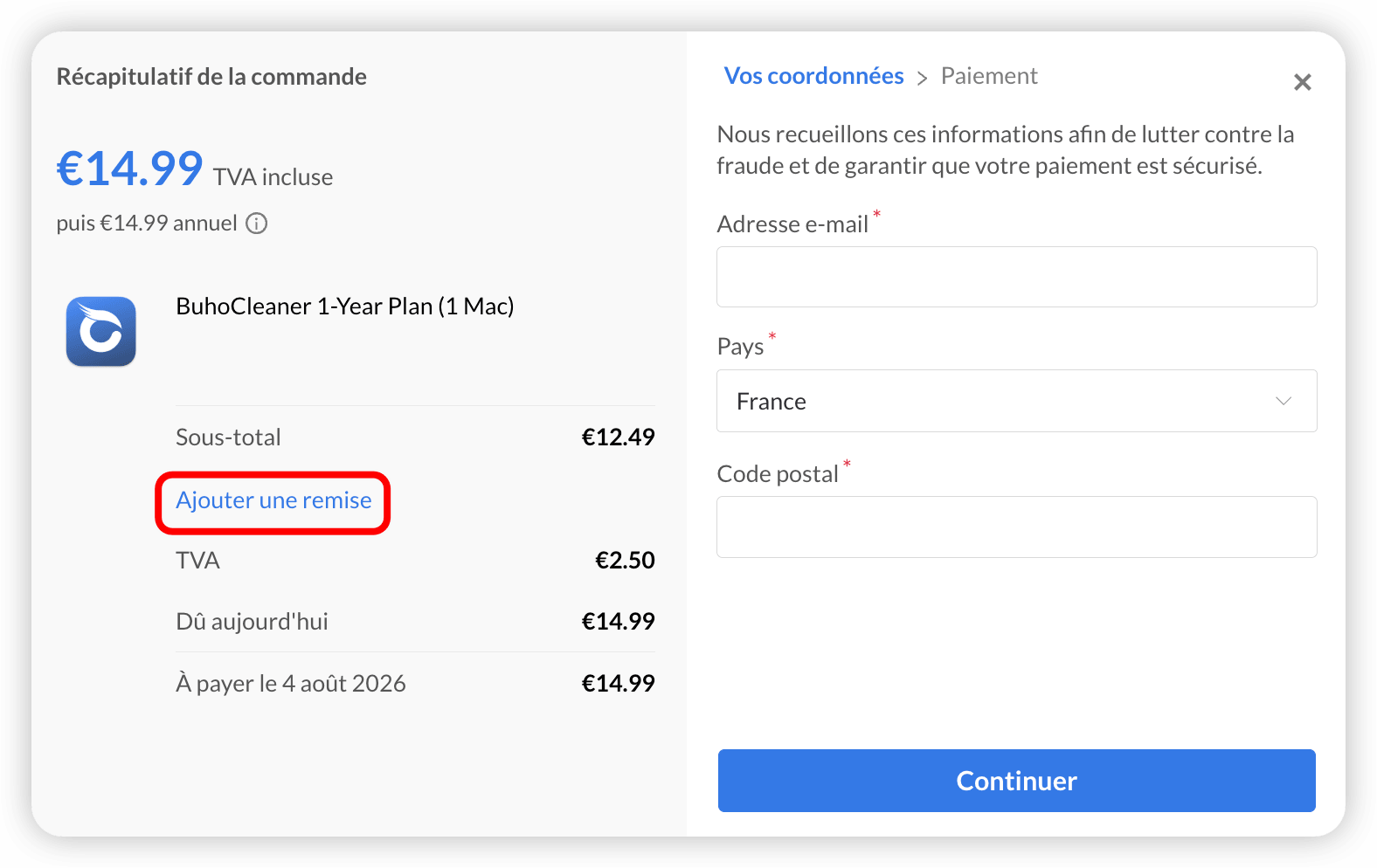 Ajouter une remise
