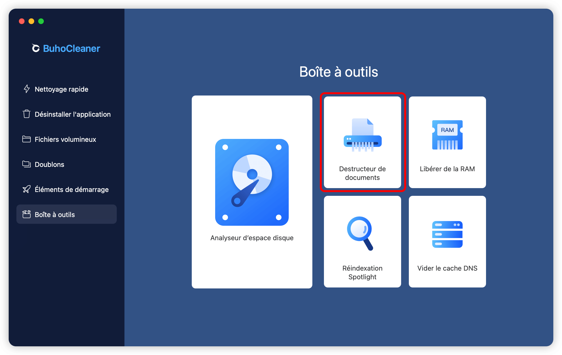 Étape 1 Ouvrir destructeur de documents