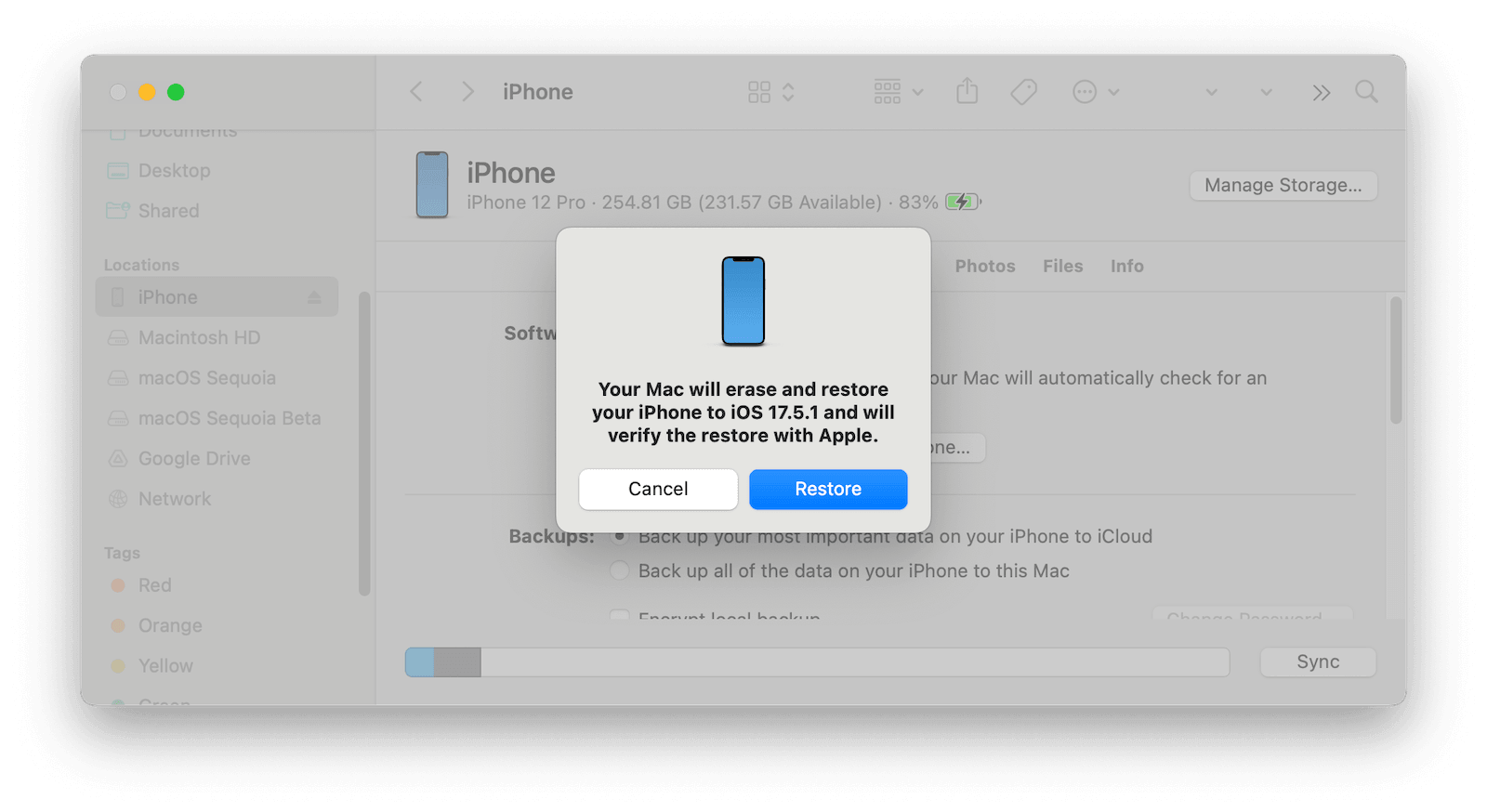 Downgrade iOS 17
