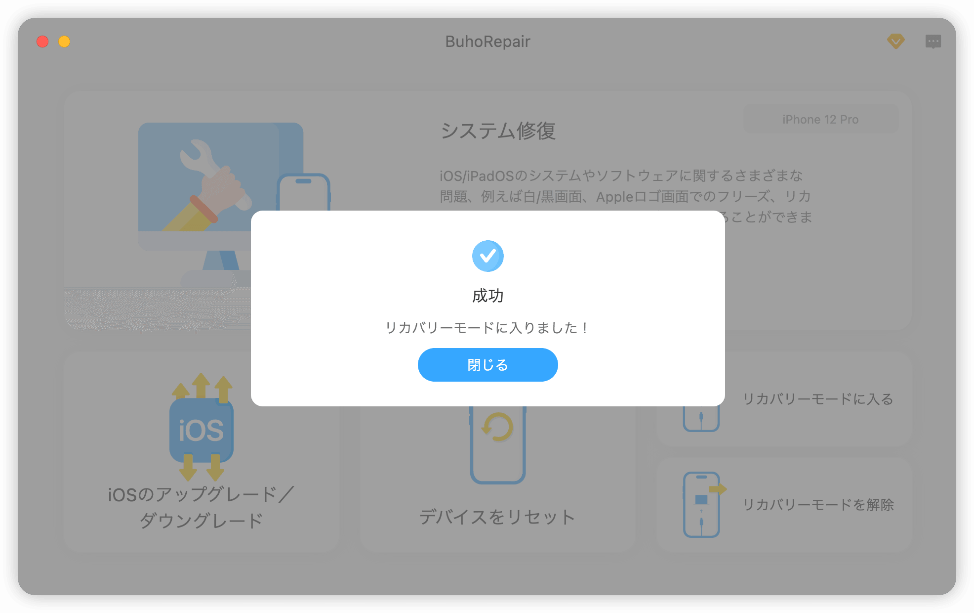 リカバリーモードに入る