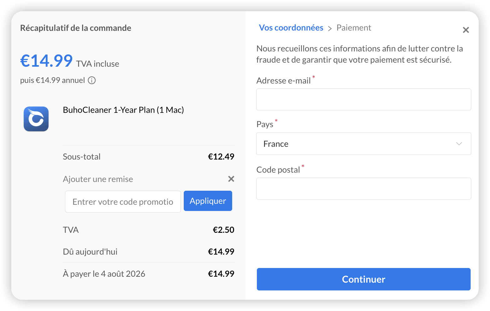 Entrer votre code de promotion