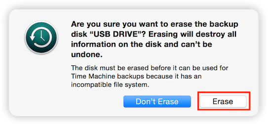 Erase External Hard Drive in Time Machine