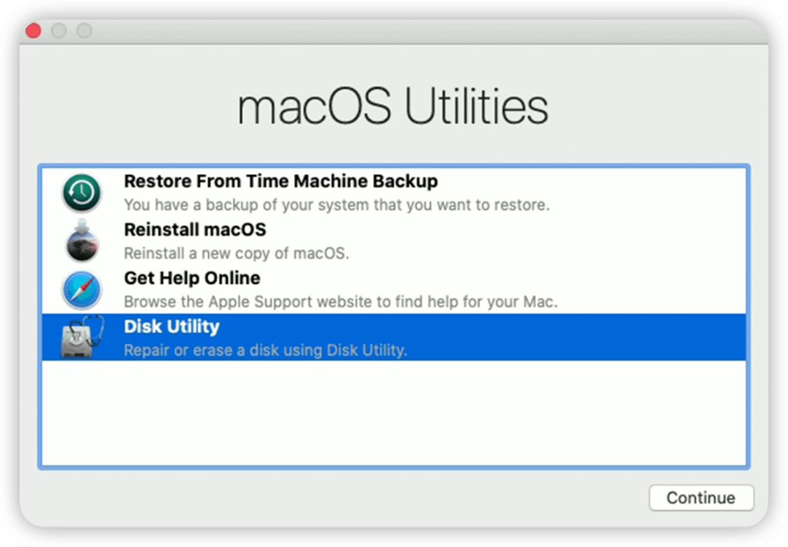 Erase MacBook in Recovery Mode