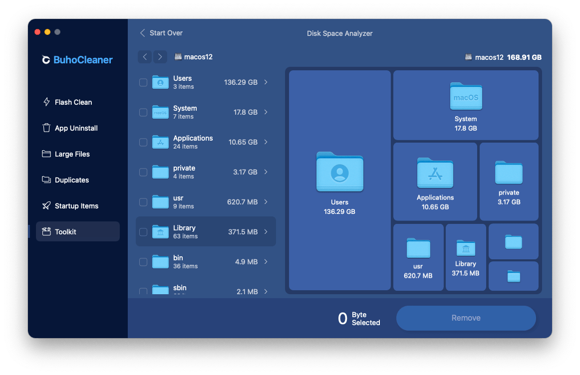 Find Large File and Folder on Mac with BuhoCleaner