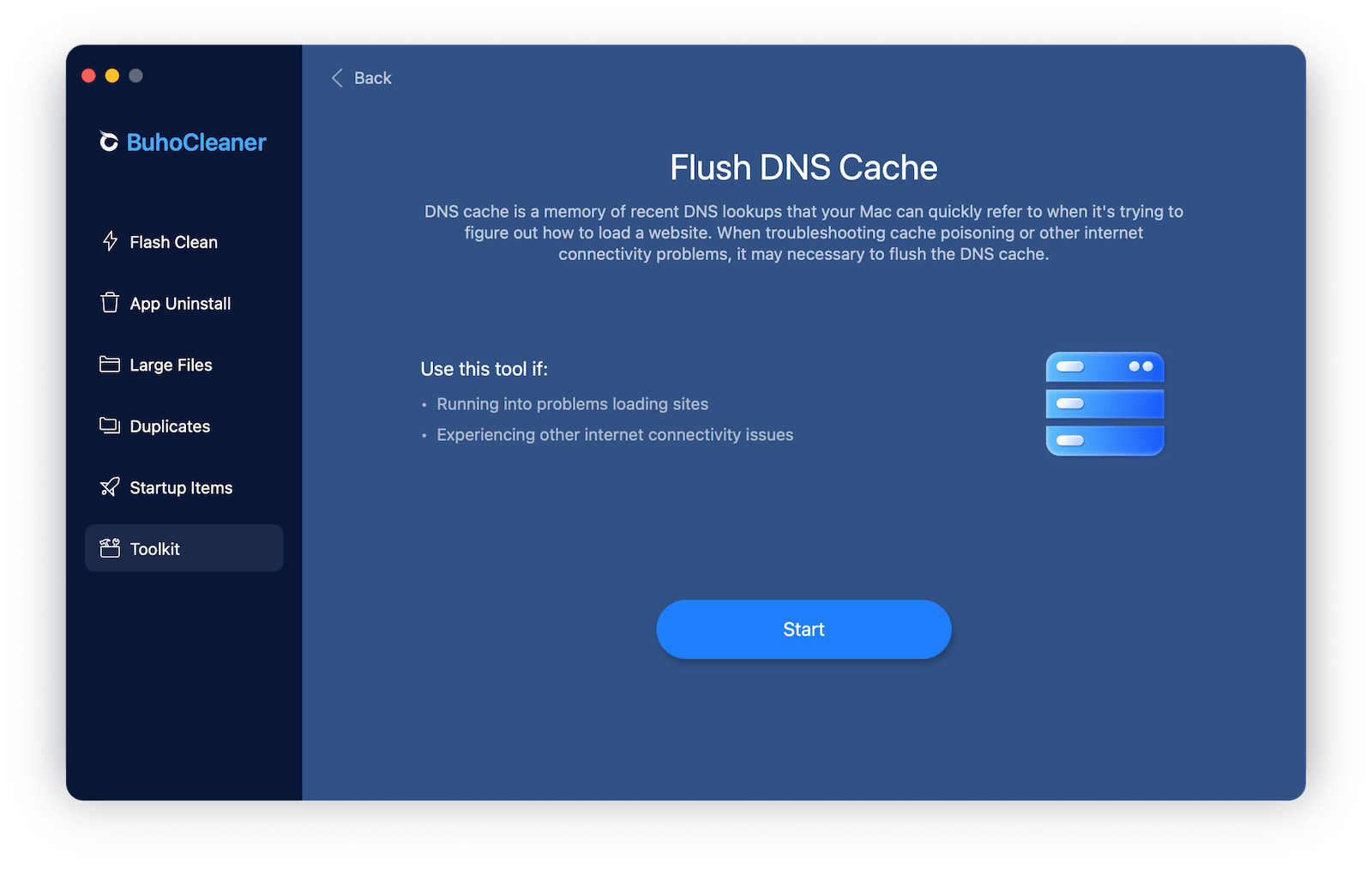 Flush DNS Cache with BuhoCleaner