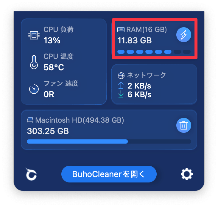 MacのRAM解放
