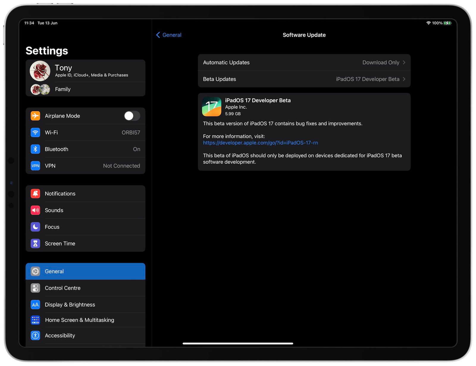 Install iPadOS 17 Beta