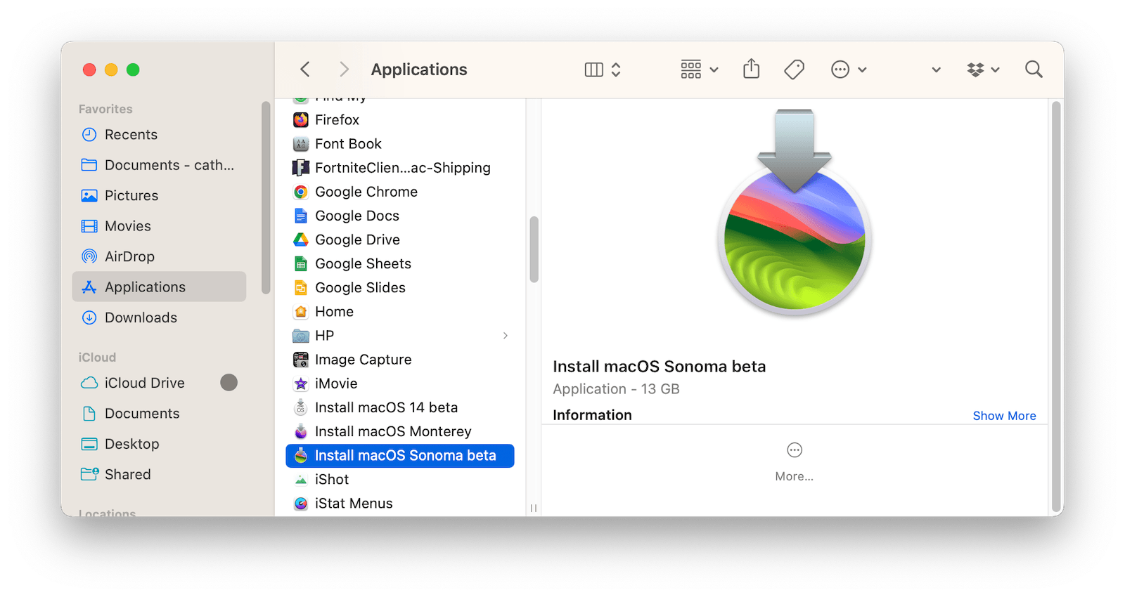 Install macOS Sonoma Beta