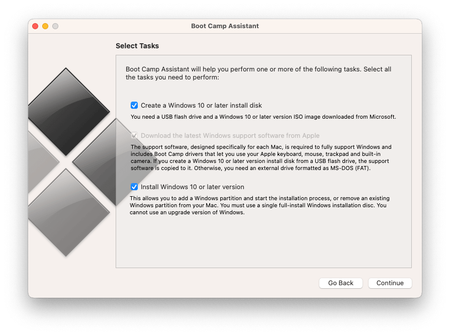 Install Windows on Mac with Boot Camp Assistant