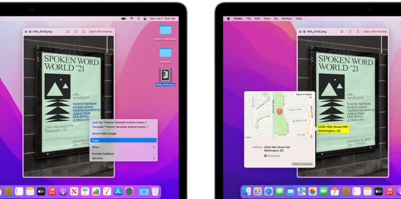 macOS Monterey Feature - Live Text