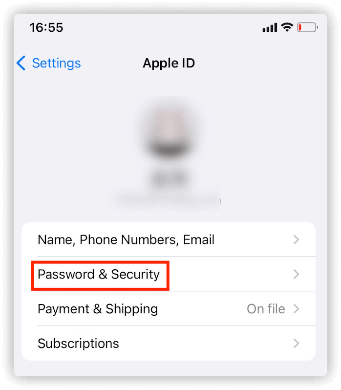 update Apple ID settings on iPhone