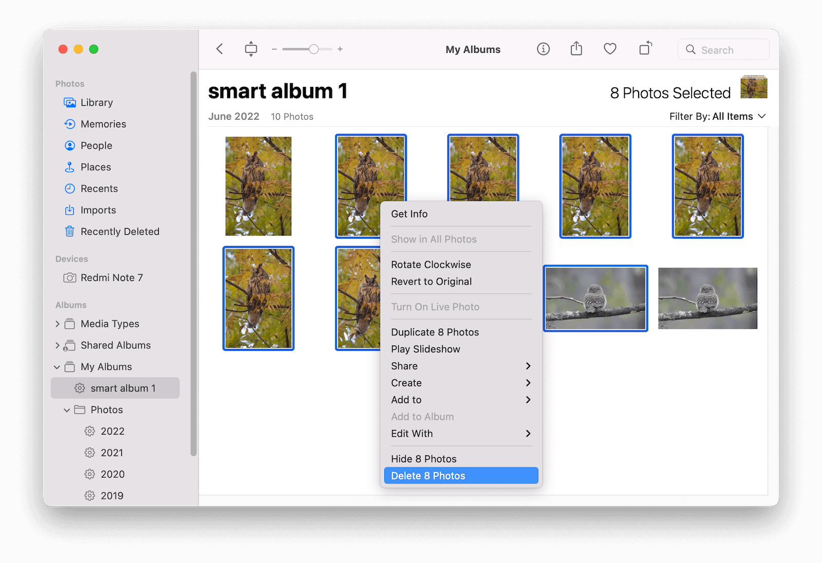 Manually Delete Duplicate Photos with the Photo App