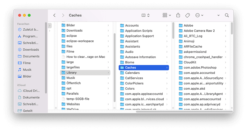 Clear Caches with Finder