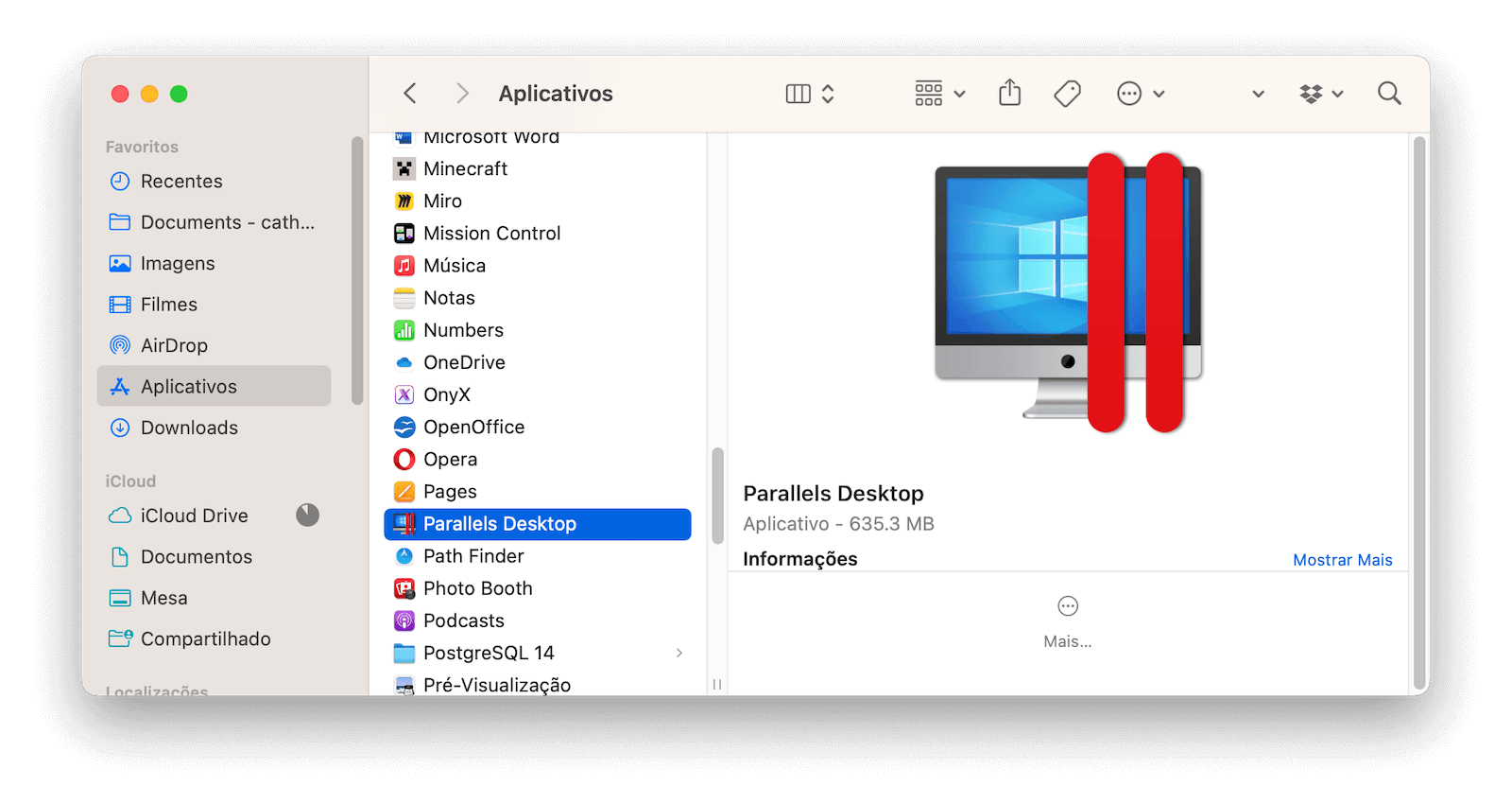 Uninstall Parallels Desktop on Mac with Finder