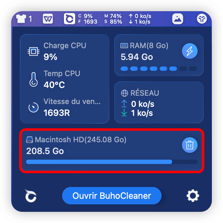 Vérifier l'Espace de Stockage sur Mac