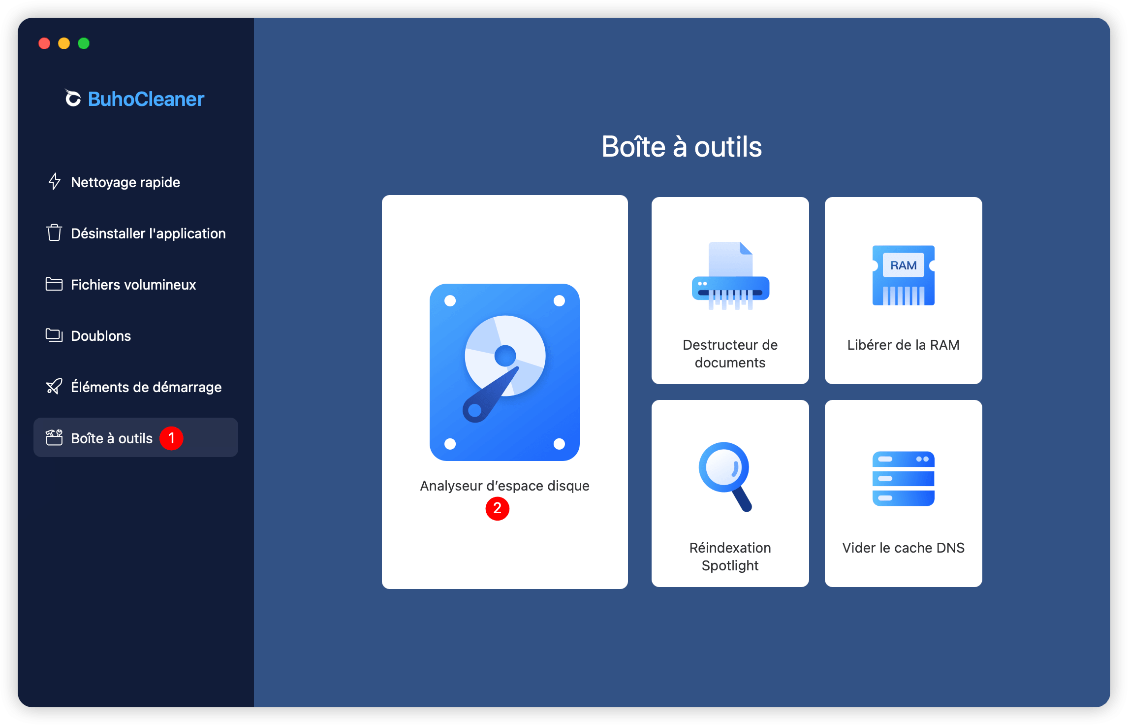 Naviguer vers l'analyseur d'espace disque