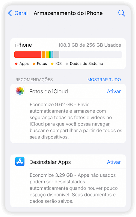 8 maneiras de limpar os Dados do Sistema no iPhone