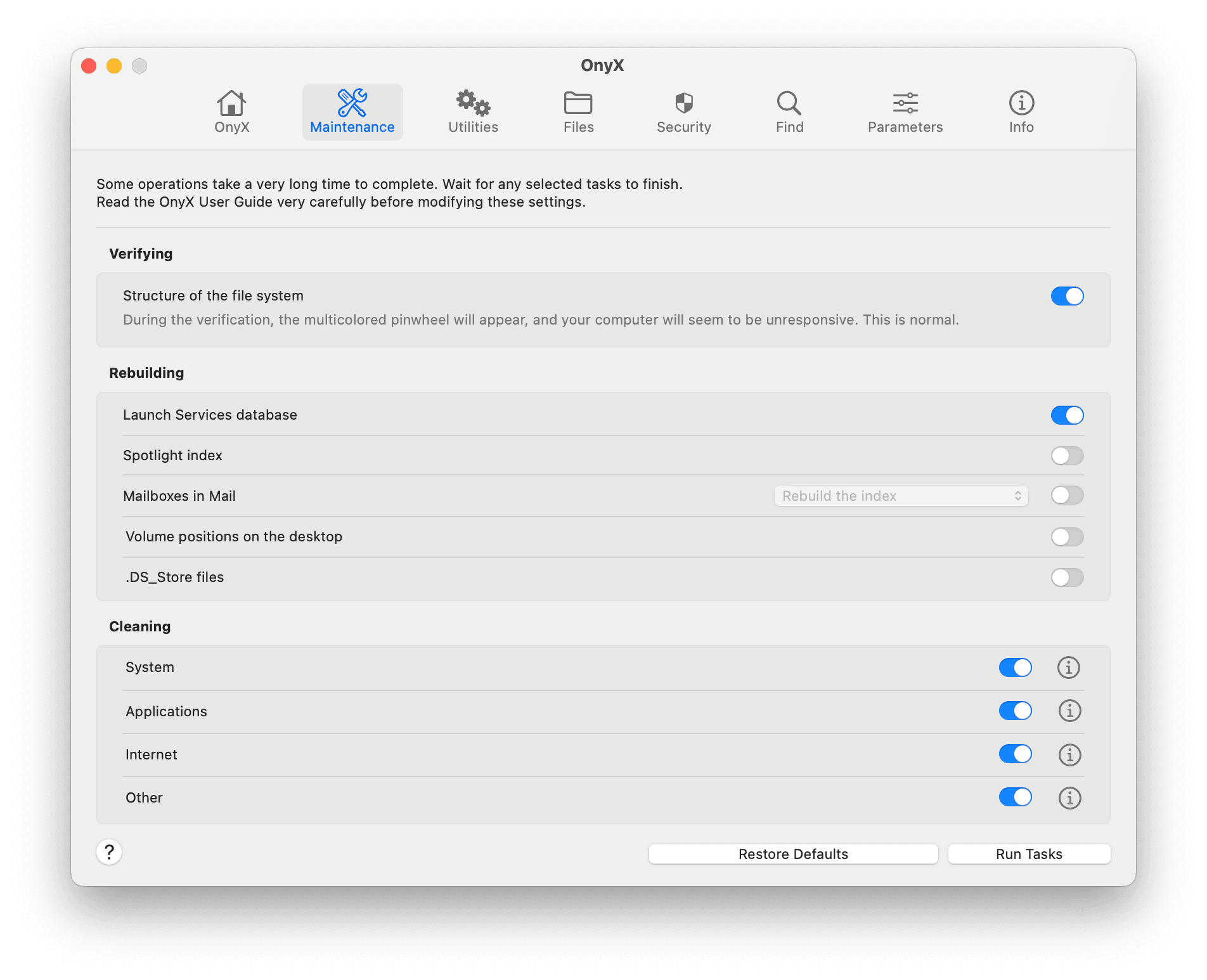最佳 CleanMyMac 替代軟體 - OnyX