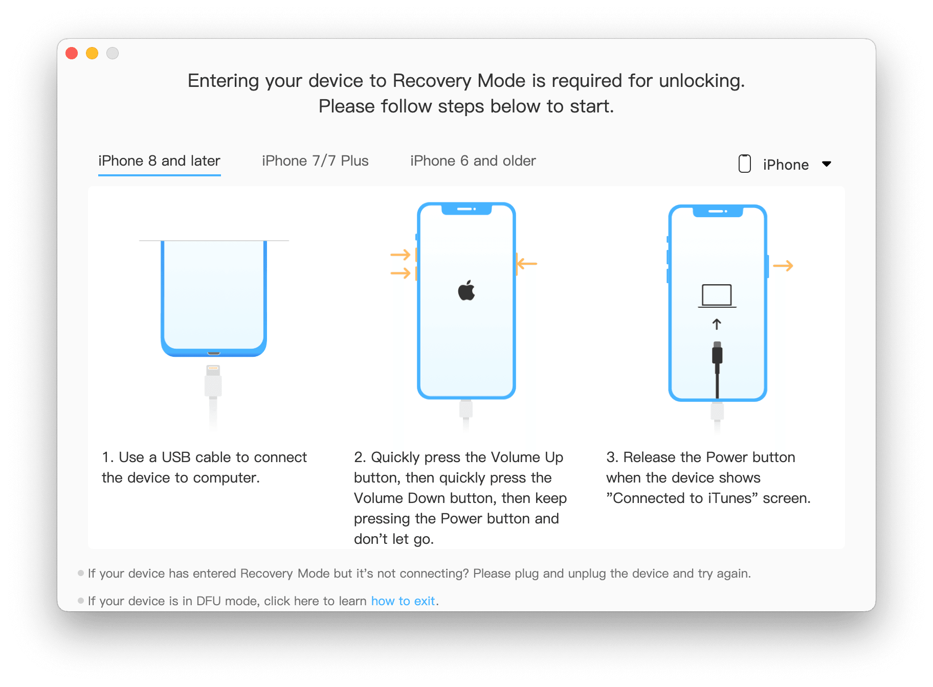 Put iPhone in Recovery Mode