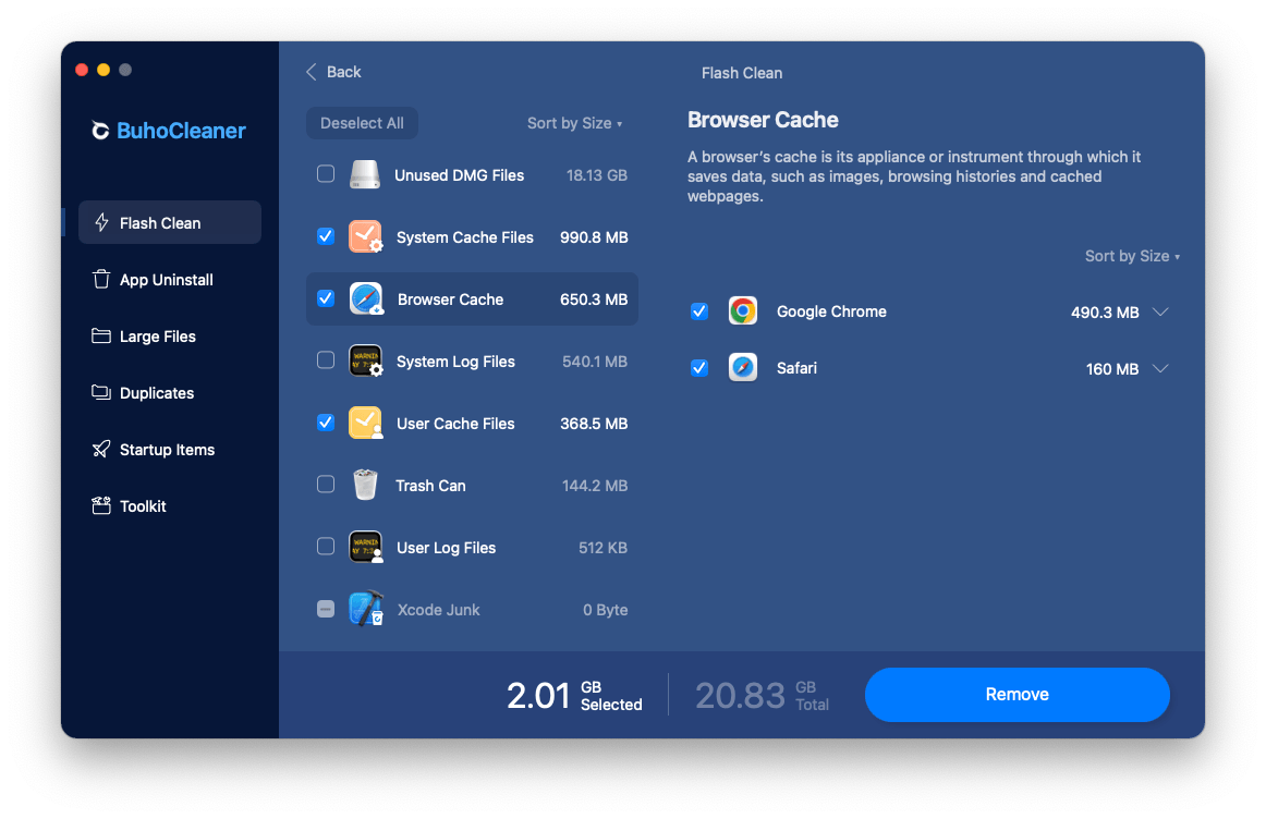 Quickly Clear Cache on Mac with BuhoCleaner