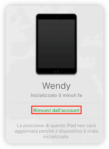 Rimuovi iPad dall'account iCloud