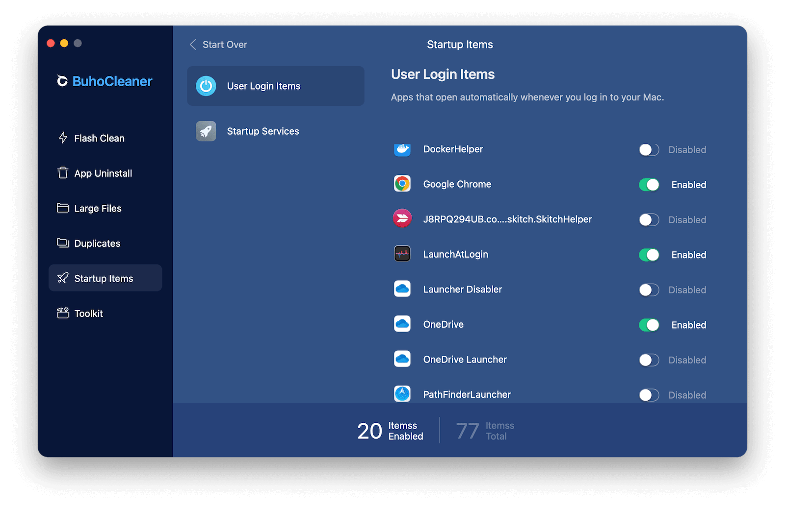 Manage Startup Programs with BuhoCleaner