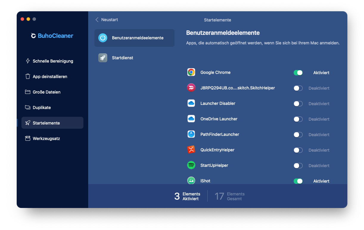 Manage Startup Programs with BuhoCleaner