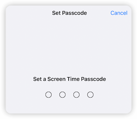 Set a Screen Time Passcode
