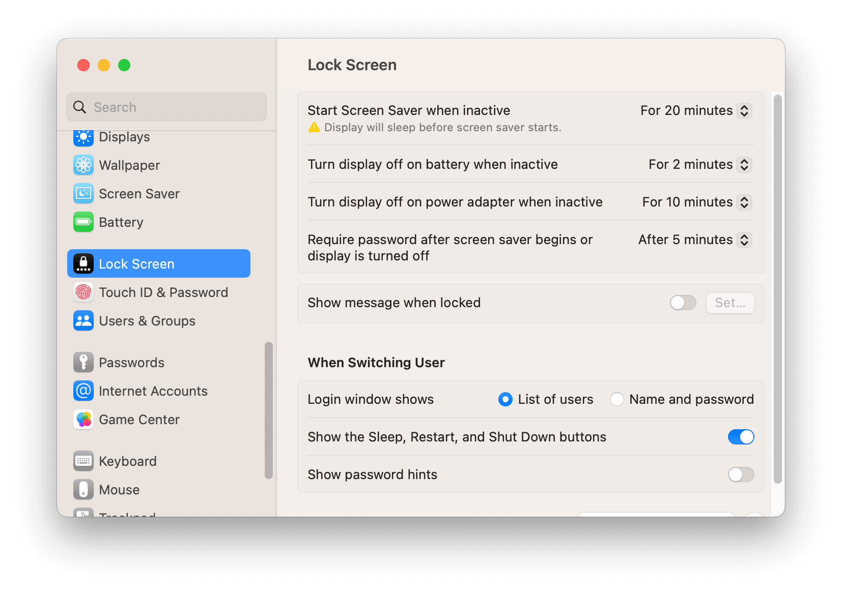 set up a password for Mac