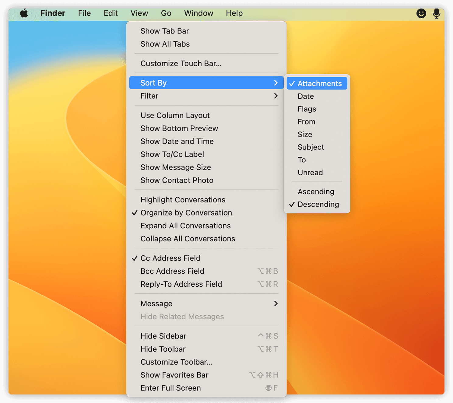 Sort Emails By Attachments