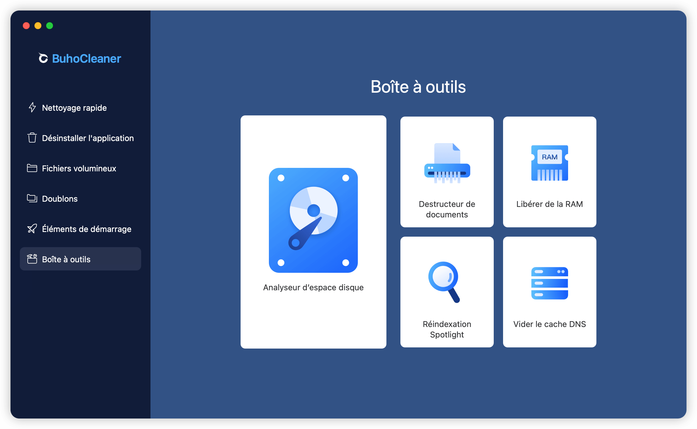 Boîte à outils de BuhoCleaner