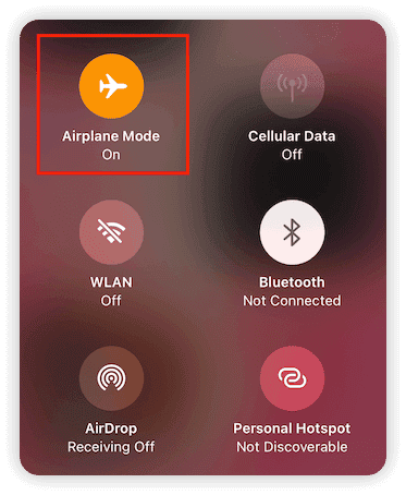Turn Off AirPlane Mode