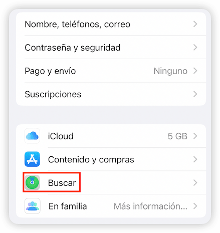 Desactivar Buscar mi iPhone