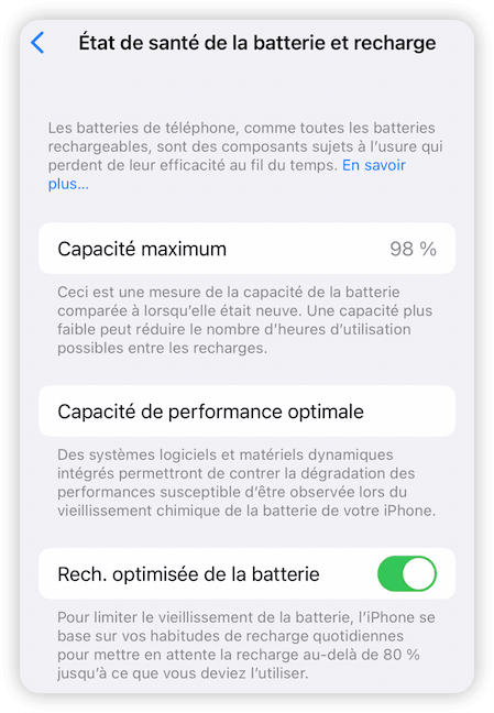 Turn on Optimised Battery Charging