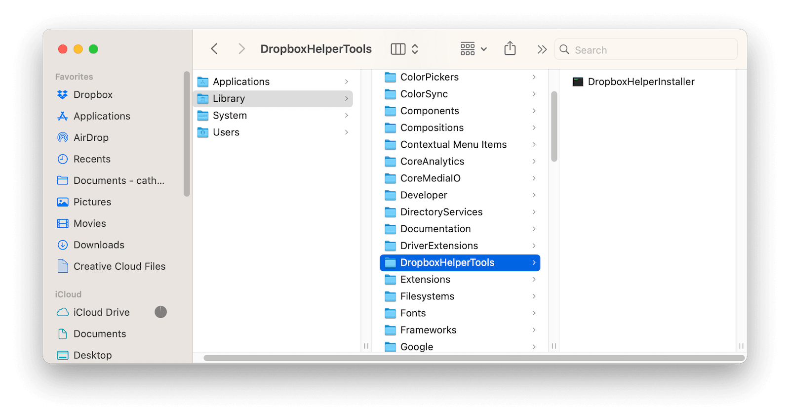 Uninstall the Dropbox Contextual Menu