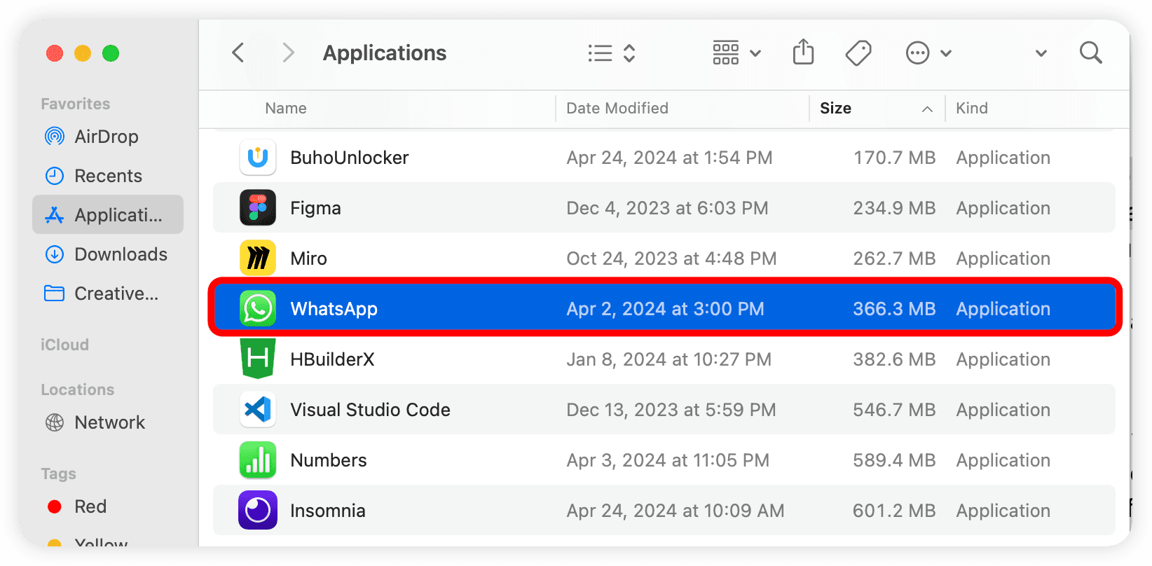 WhatsApp manuell mit Finder auf dem Mac deinstallieren
