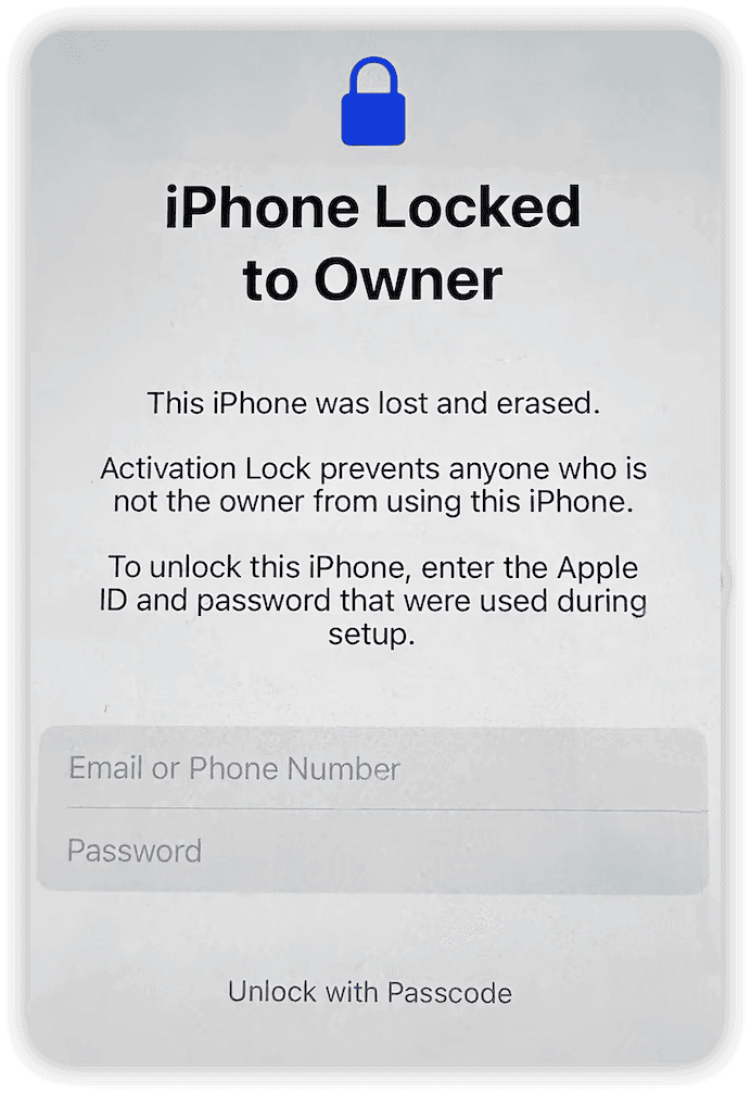 Unlock "iPhone Locked to Owner" with iPhone Passcode