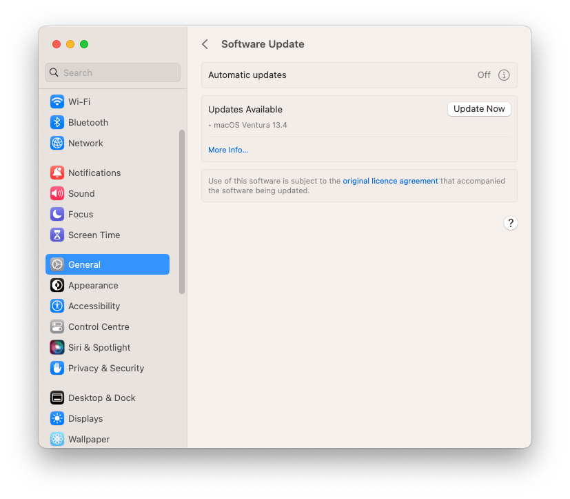 Update macOS